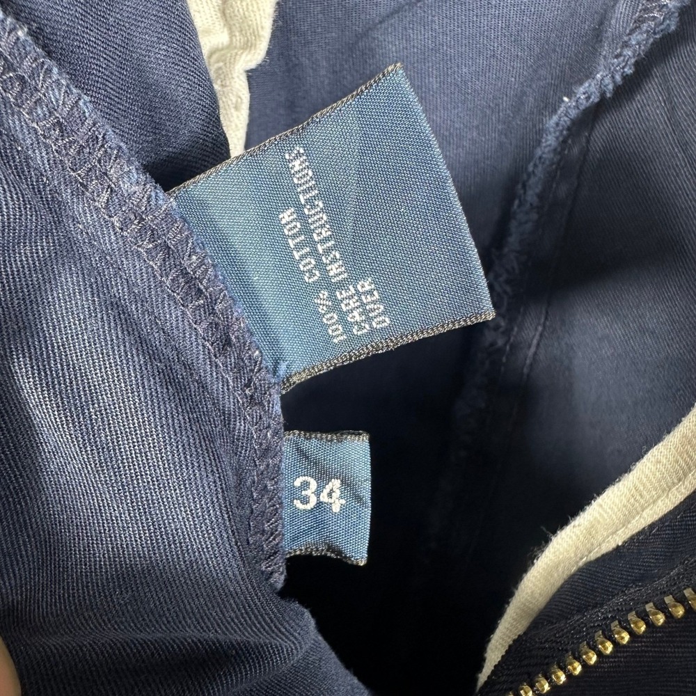 Polo Ralph Lauren Shorts Mens 34 Navy Blue Chino Cotton‎ Classic Casual Preppy - Picture 3 of 6